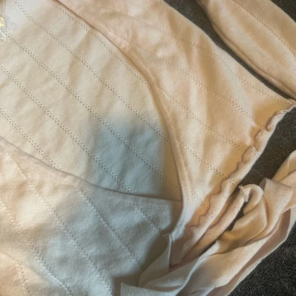 RSQ Pink Ribbed Wrap Blouse - Picture 6 of 6